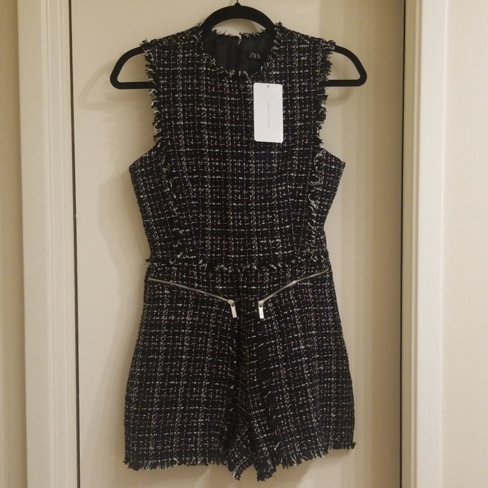 Zara Tweed Jumpsuit Romper NWT BLOGGER'S Favorite - Picture 8 of 9